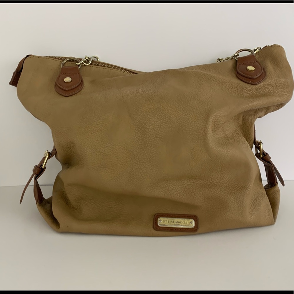 Steve Madden Tan/Brown Shoulder Purse Zip Closure